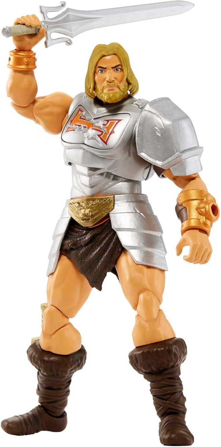 Masters of the Universe HDR45 - Colecția Masterverse, Battle Amour He-Man, aprox. 18 cm înălțime Figurine de acțiune MOTU pentru joacă și colecționare, cadou pentru copii cu vârsta de peste 6 ani