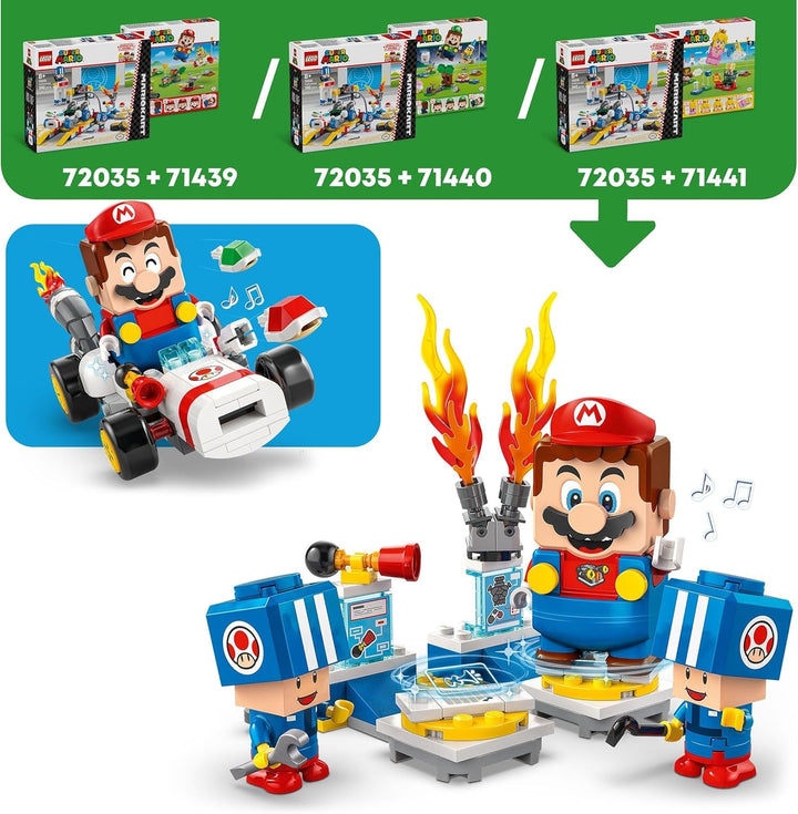 LEGO Super Mario: Mario Kart - Atelierul lui Toad, personaj Nintendo, jucărie personalizabilă, set de aventură, cadou pentru băieți, fete și gameri de la 8 ani 72035