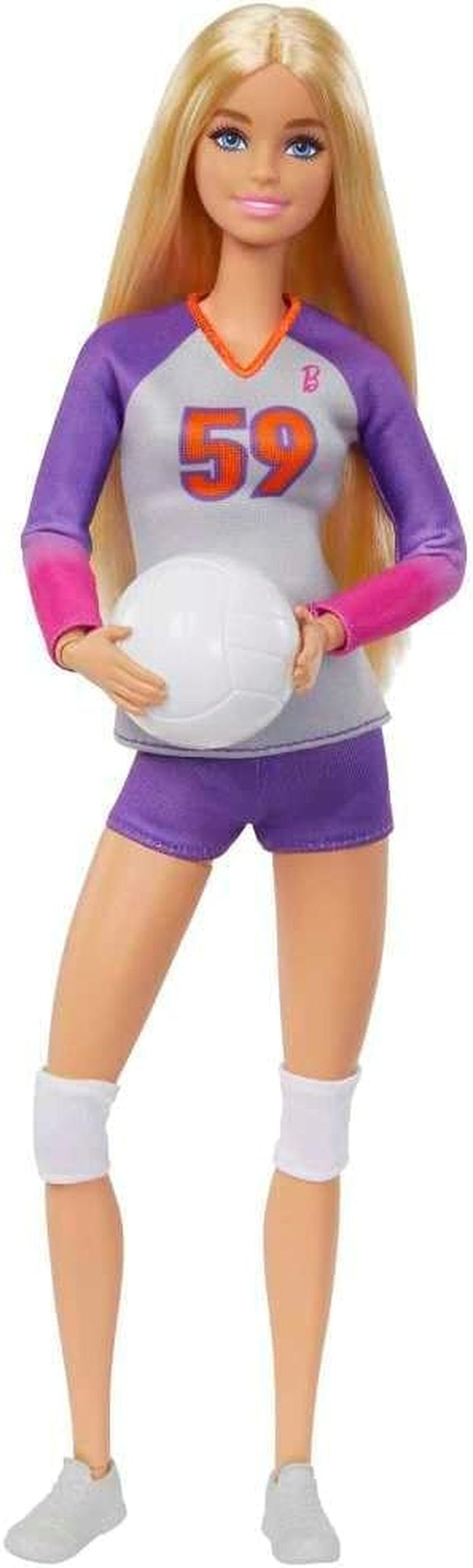 Barbie Made to Move - Păpușă jucătoare de volei cu tricou și minge - 22 de articulații pentru joc realist, include volei și îmbrăcăminte sport, HKT72