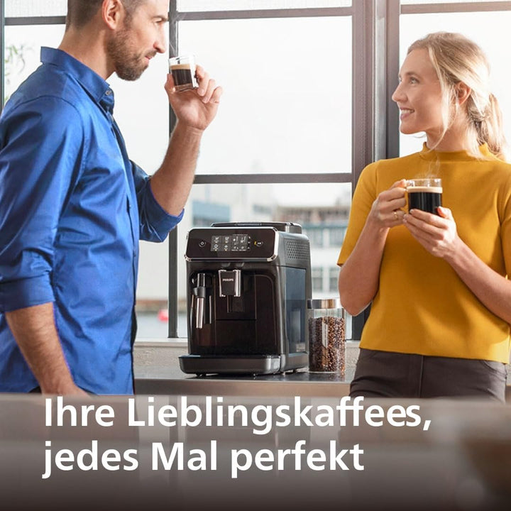 Aparat de cafea complet automat Philips Series 2200 - 2 tipuri de cafea, spumă de lapte clasică, afișaj tactil intuitiv, râșniță 100% ceramică, negru mat (EP2220/10)