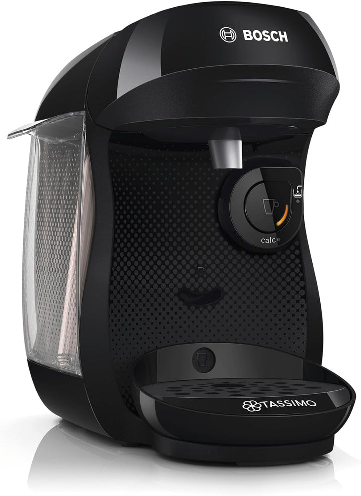 Bosch Tassimo Happy Friendly mașină de capsule TAS107E, Peste 70 de băuturi, Potrivit pentru toate ceștile, Oprire automată, Durabil, Perfect dozat, Economisitor de spațiu, 1400 W, Crem / negru