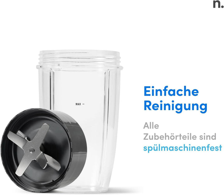 Nutribullet Pro, 900 Watt Leistung, Einfach Und Schnell in Der Anwendung, Kompakt, Leicht Zu Reinigen, Mit 700 Ml Becher, Smoothiemixer, Smoothie Maker, Elektrischer Mixer, NB904B, Schwarz