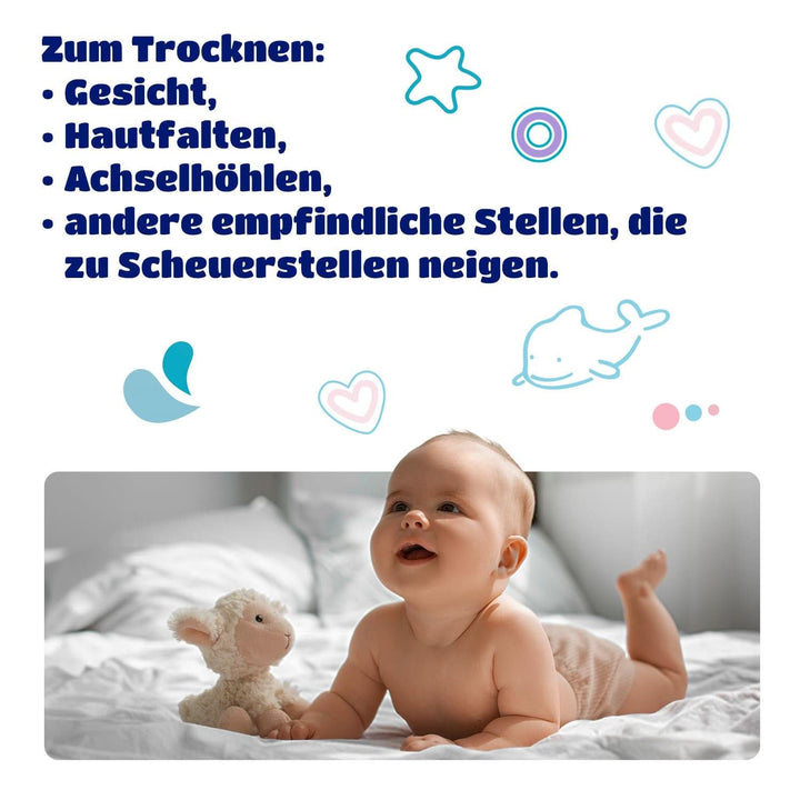 Kindii Pure Baby Pads - 100% Baumwolle - Große Quadratische Pads Für Empfindliche Haut - Ersetzt Feuchttücher - Weich - Weiche Kanten - Kein Ausfransen - 60 Stück.