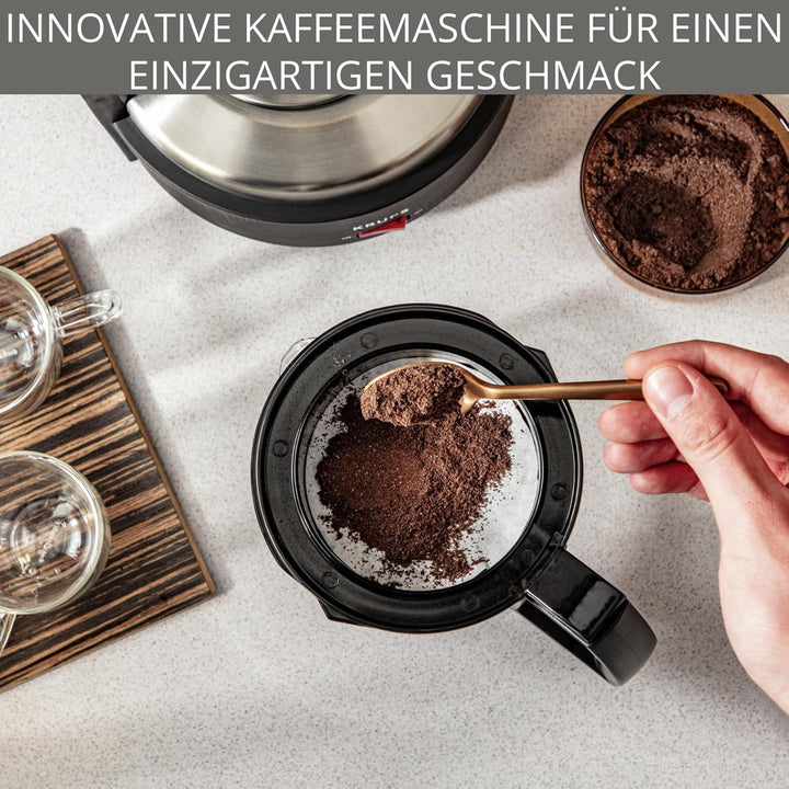 Cafetiera cu filtru Krups T8, 850 Watt, Oprire automată, 8-12 cești, Capacitate 1 litru, Filtru permanent, Comutator on/off iluminat, Ușor de utilizat, Negru, KM4689