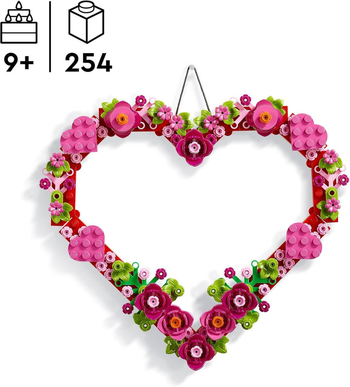 Set de decorațiuni cu inimă LEGO, jucărie de construit pentru copii, fete și băieți de la 9 ani, decorațiuni pentru camera copiilor sau accesorii de perete, idee de cadou pentru Ziua Îndrăgostiților, Ziua Mamei sau ziua de naștere 40638