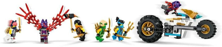 LEGO NINJAGO Ninja Team Combi Caterpillar, set 4 în 1 cu planor, mașină de curse și 2 motociclete și 6 minifigurine, cadou pentru băieți și fete, jucărie Ninja 71820