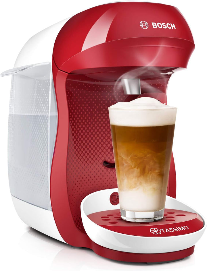 Bosch Tassimo Happy Friendly mașină de capsule TAS107E, Peste 70 de băuturi, Potrivit pentru toate ceștile, Oprire automată, Durabil, Perfect dozat, Economisitor de spațiu, 1400 W, Crem / negru