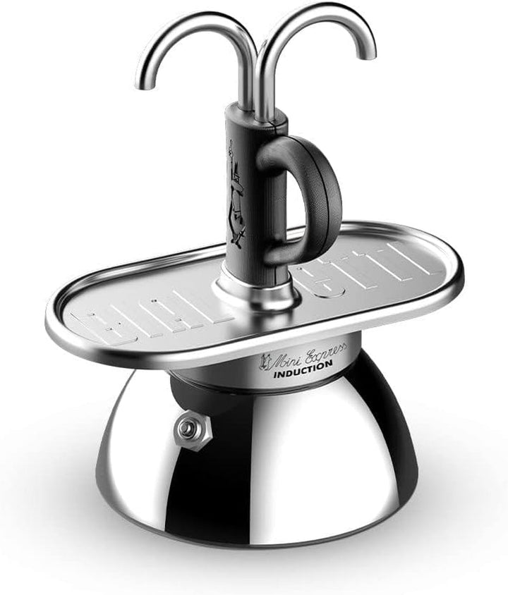 Bialetti Mini Express Induction, Cafetieră cu inducție, 2 cești (100 ml), Potrivit pentru toate tipurile de aragazuri, Negru