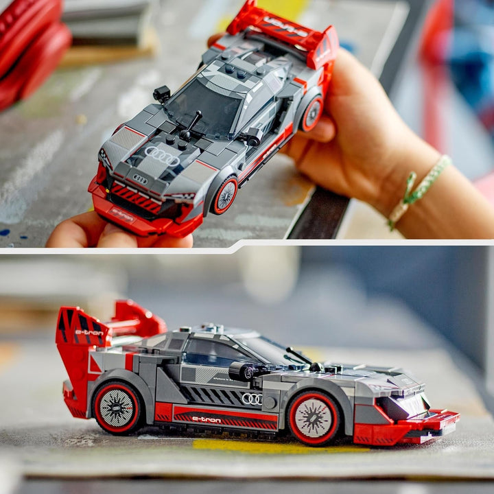Set de mașini de curse LEGO Speed Champions Audi S1 E-Tron Quattro cu jucării auto pentru a construi, juca și expune, model de mașină pentru copii, cadou pentru băieți și fete de 9 ani 76921