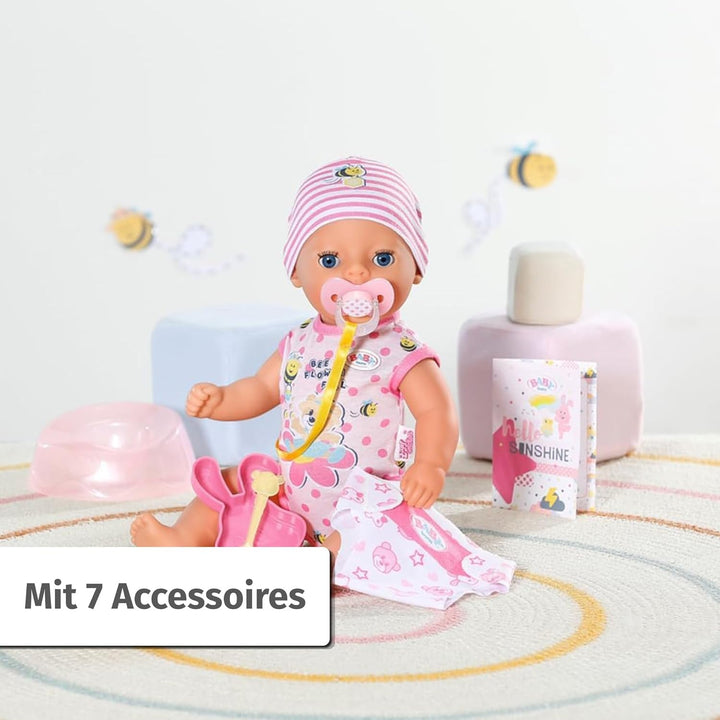 BABY Born Lena (Little Baby Girl) 36Cm, păpușă cu 7 funcții pentru copii de la 1 an, funcționează fără baterie, păpușă mare de 36 cm