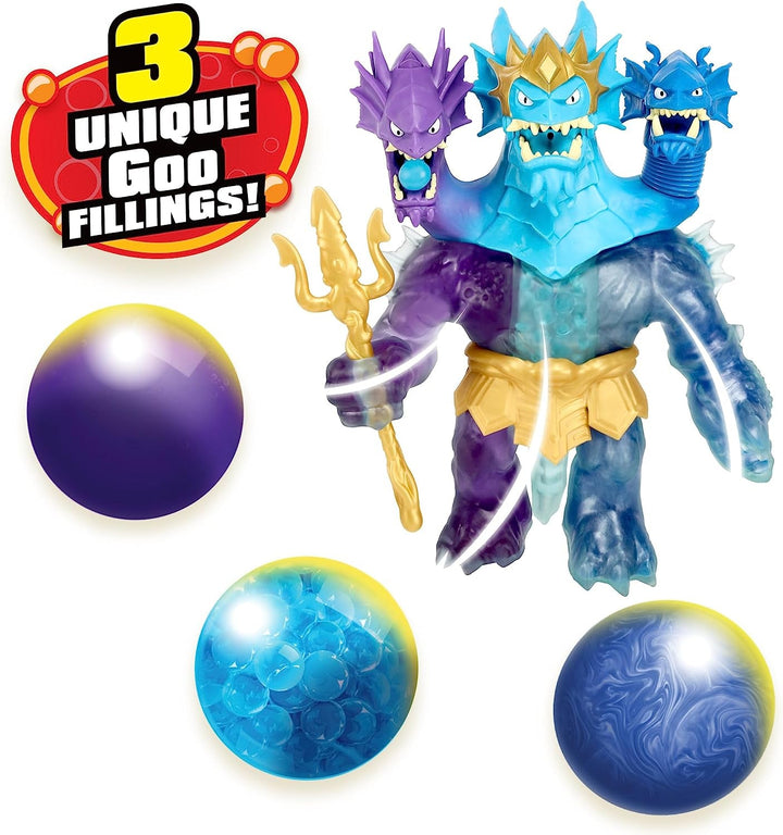 Heroes of Goo Jit Zu Deep GOO Sea King Hydra figurină cu putere de slime 3 în 1, 3 capete și efecte luminoase și sonore