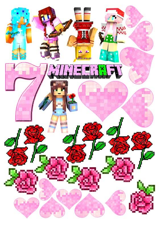 Imagine comestibila, Icing, topper , Minecraft - Nati Shop