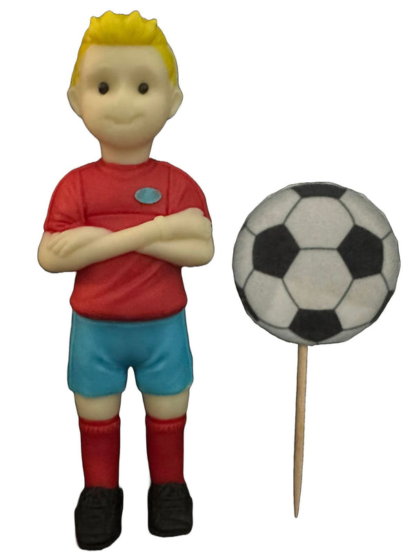 Set 2 decoratiuni comestibile din zahar, Fotbalist - Nati Shop