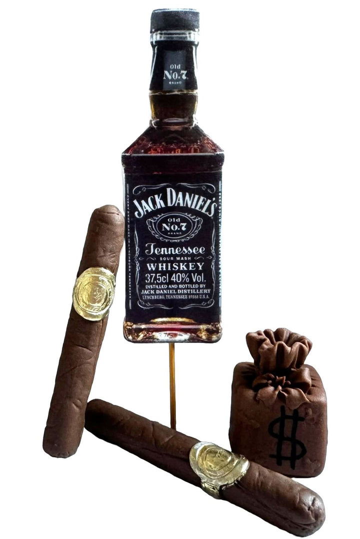 Set 4 decoratiuni comestibile din zahar, Jack Daniels - Naty Shop